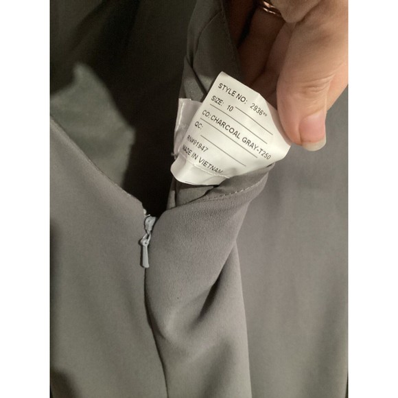 Dessy Collection Charcoal Gray Style 2936 Formal Sleeveless Maxi Dress - Picture 6 of 10